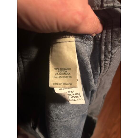 L.L Bean women’s pants chino gray cotton khaki straight leg 14 petite - Picture 4 of 4